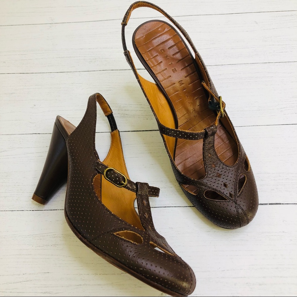 Chie Mihara Mary Jane Shoes Brown Size 7.5